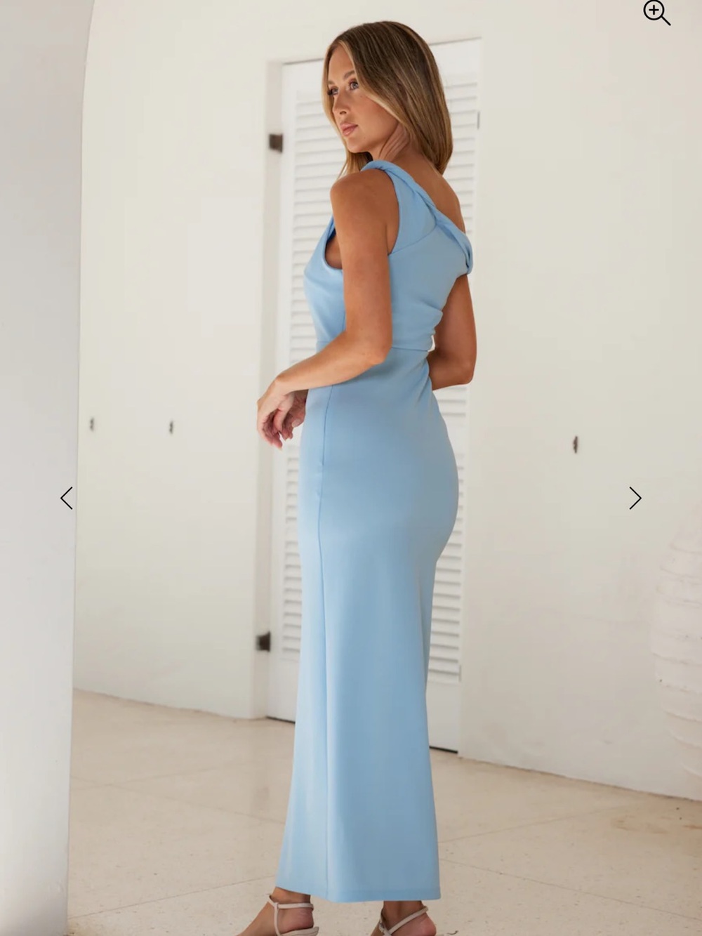 Hello Molly Powder Blue Sleeveless Maxi Dress with Twist Back